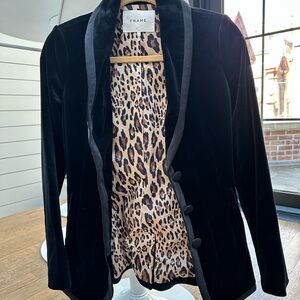 Frame Velvet Double Breasted Blazer